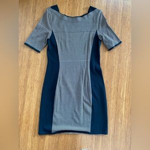 Rag & bone short sleeve tan and black striped dress, size medium